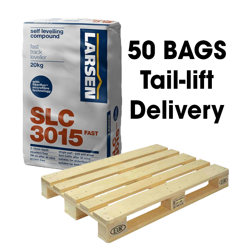 1 Hour Rapid Set SLC3015 Pro Single Part Flexible Fibre Self Levelling Compound 20kg Full Pallet (50 Bags Tail Lift)